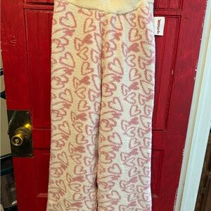 cupcakes & cashmere Pink Heart Pattern lounge pants